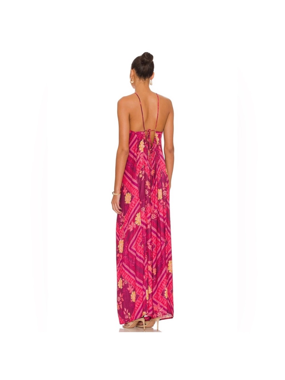 Free People Luca Floral Halter Neck Wide Leg Jumpsuit - Picture 6 of 8